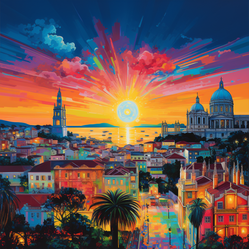 Discovering Light in the Canvas: "Lisbon's Luminous Dusk"